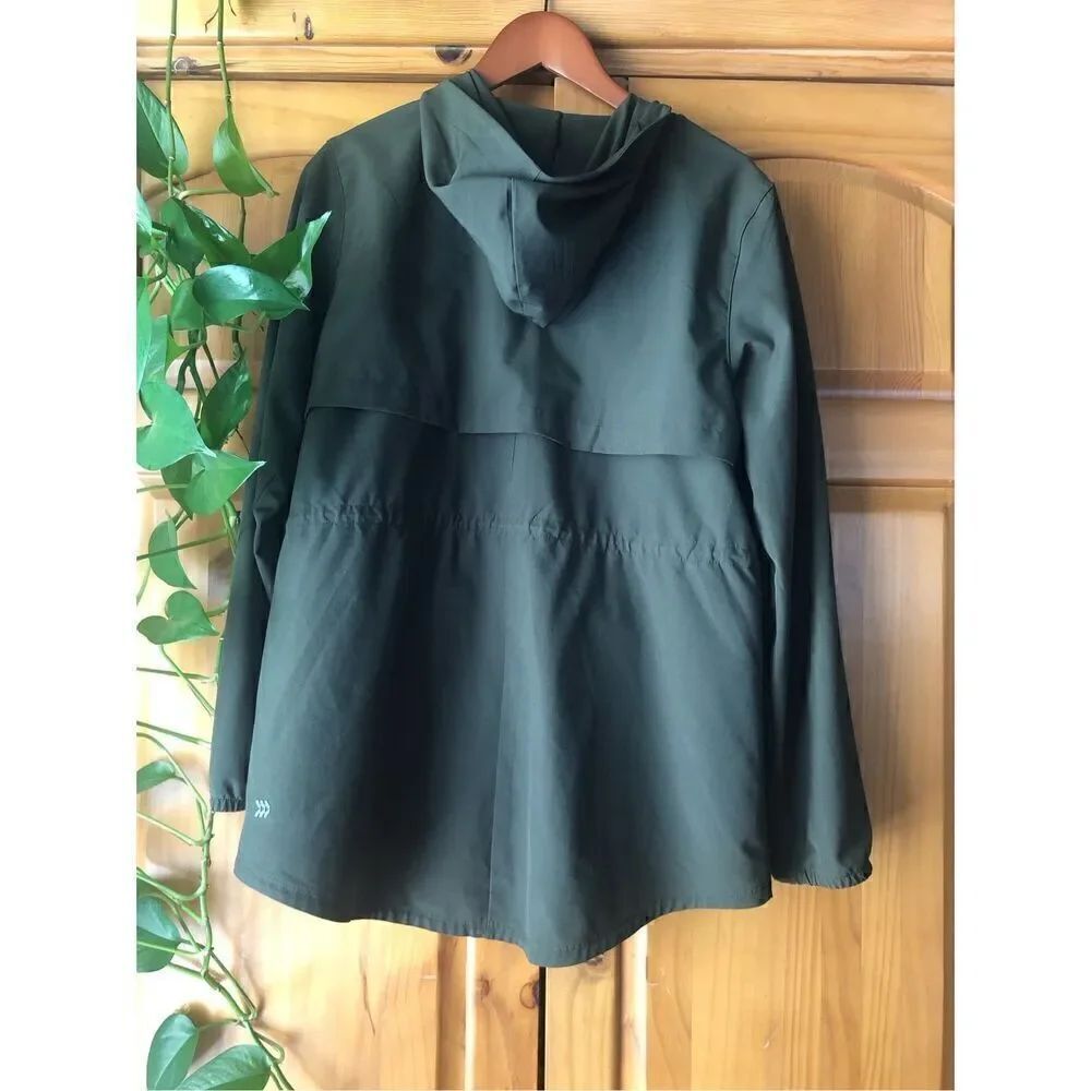 Women's All In Motion Zip Up Green Knit Sweat Jacket Size M - Picture 3 of 11